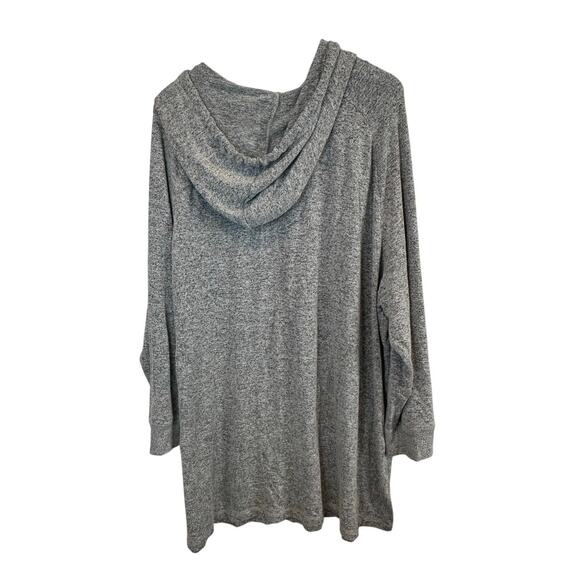 Ellos Gray Heather lightweight sweater with hood 1X Preowned - Picture 2 of 5
